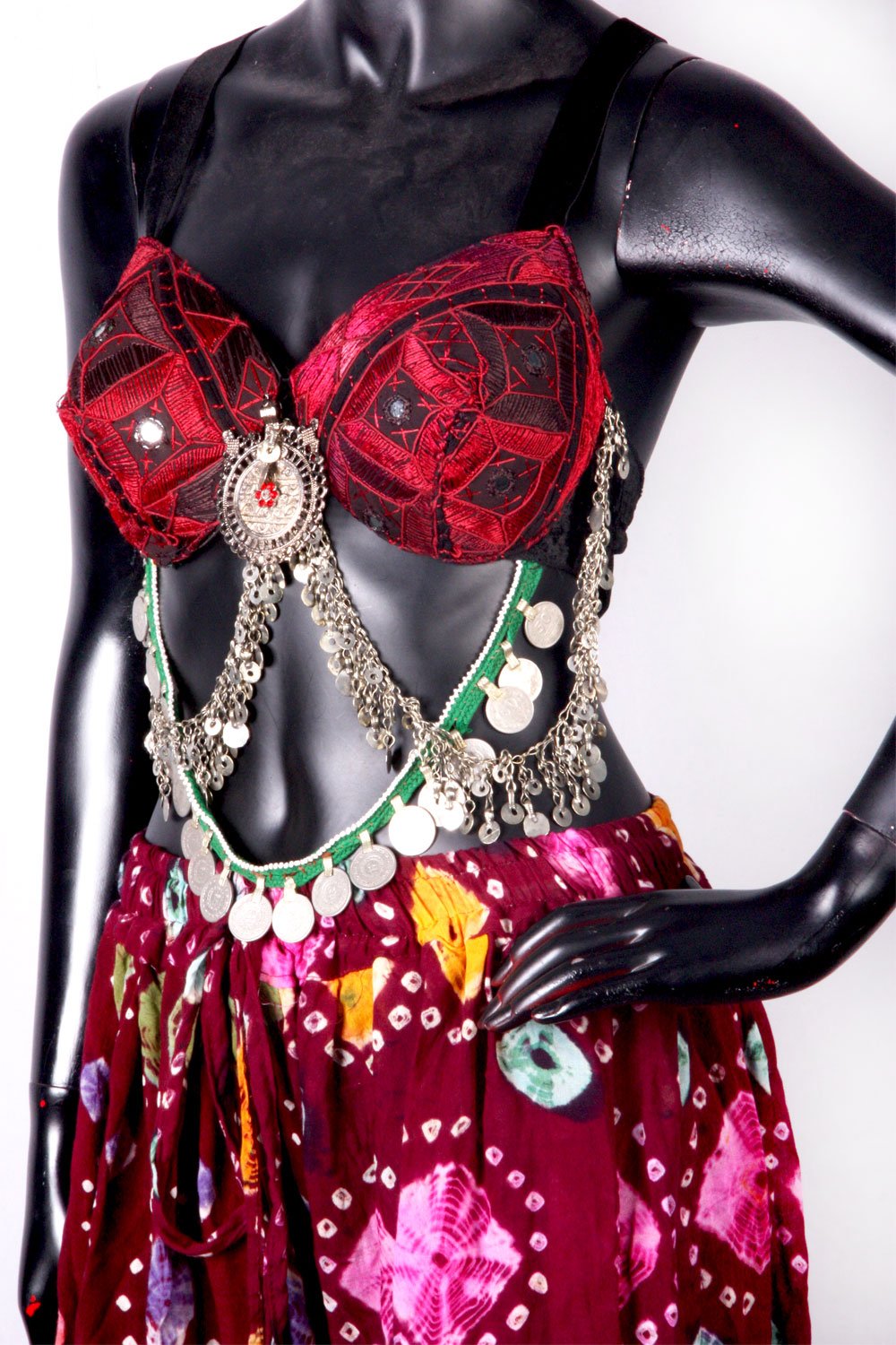 Double Drape Embroidery Bra With Double Drape