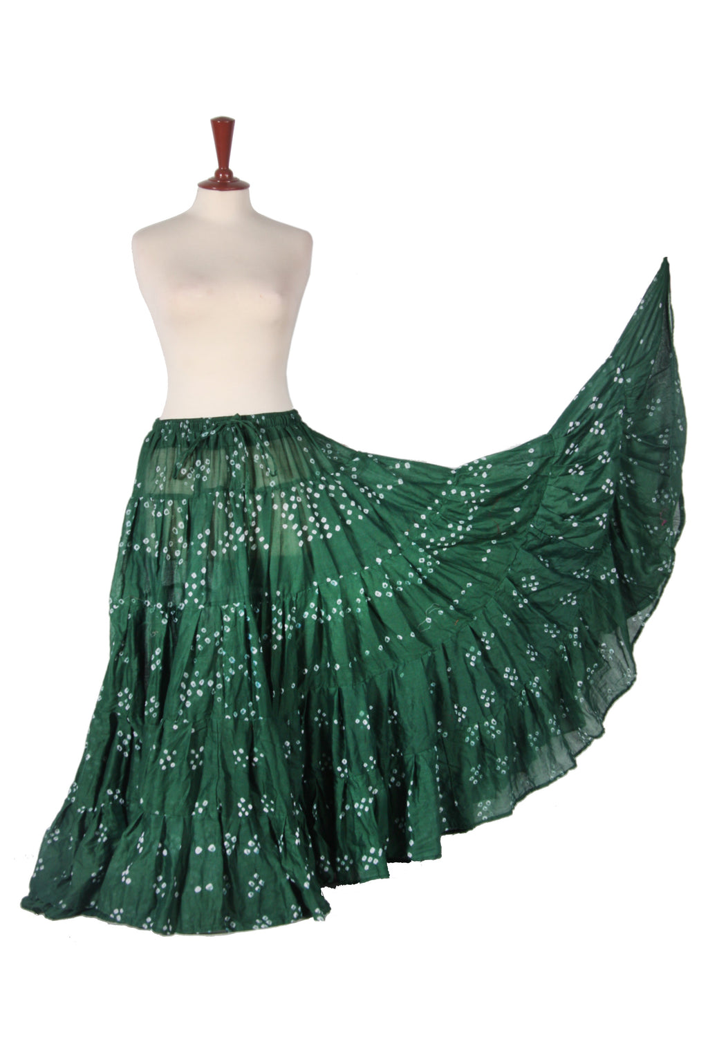 Jaipur white dot skirt green WLS