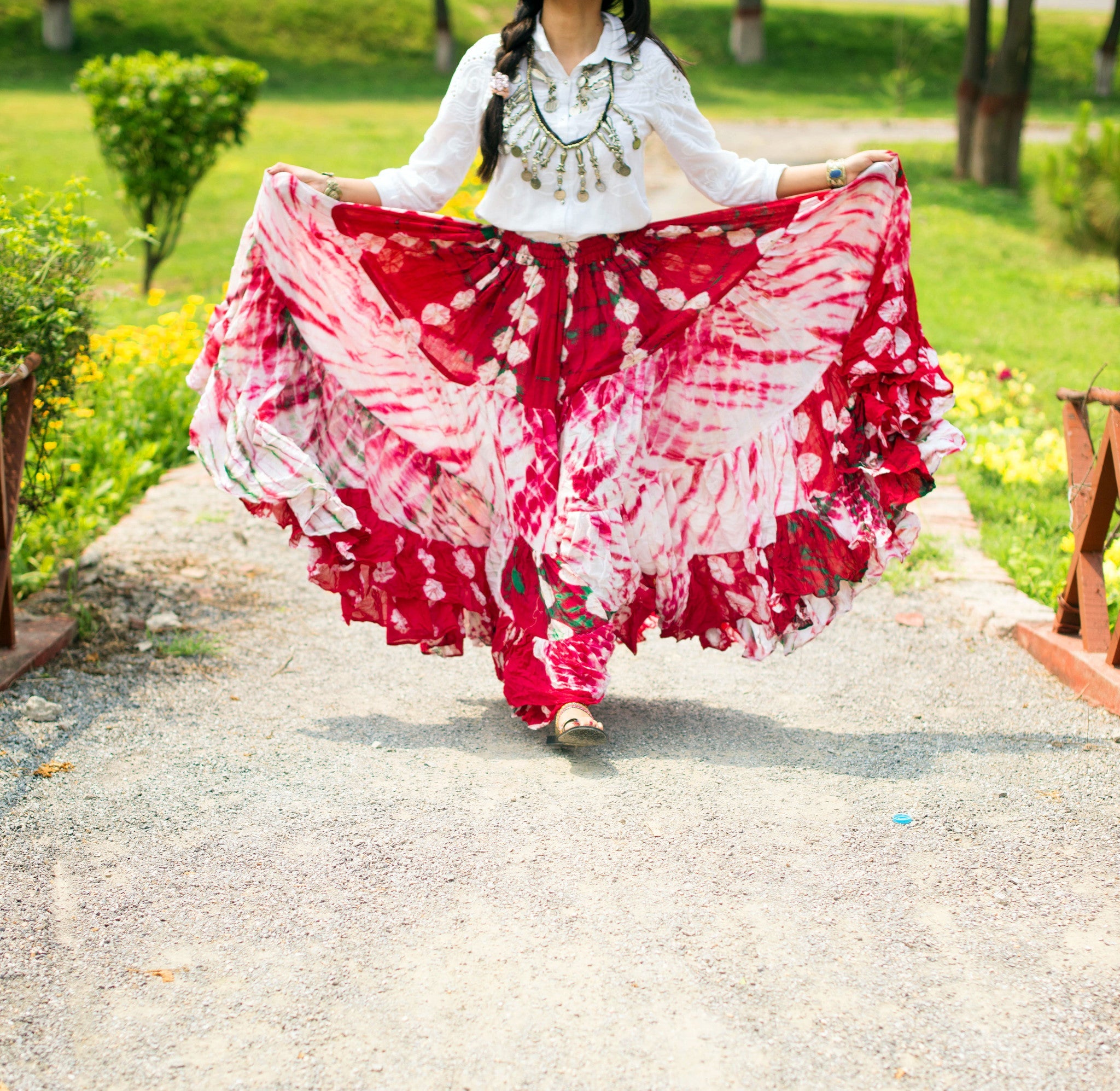 Jaipur Fusion Skirt Burgundy