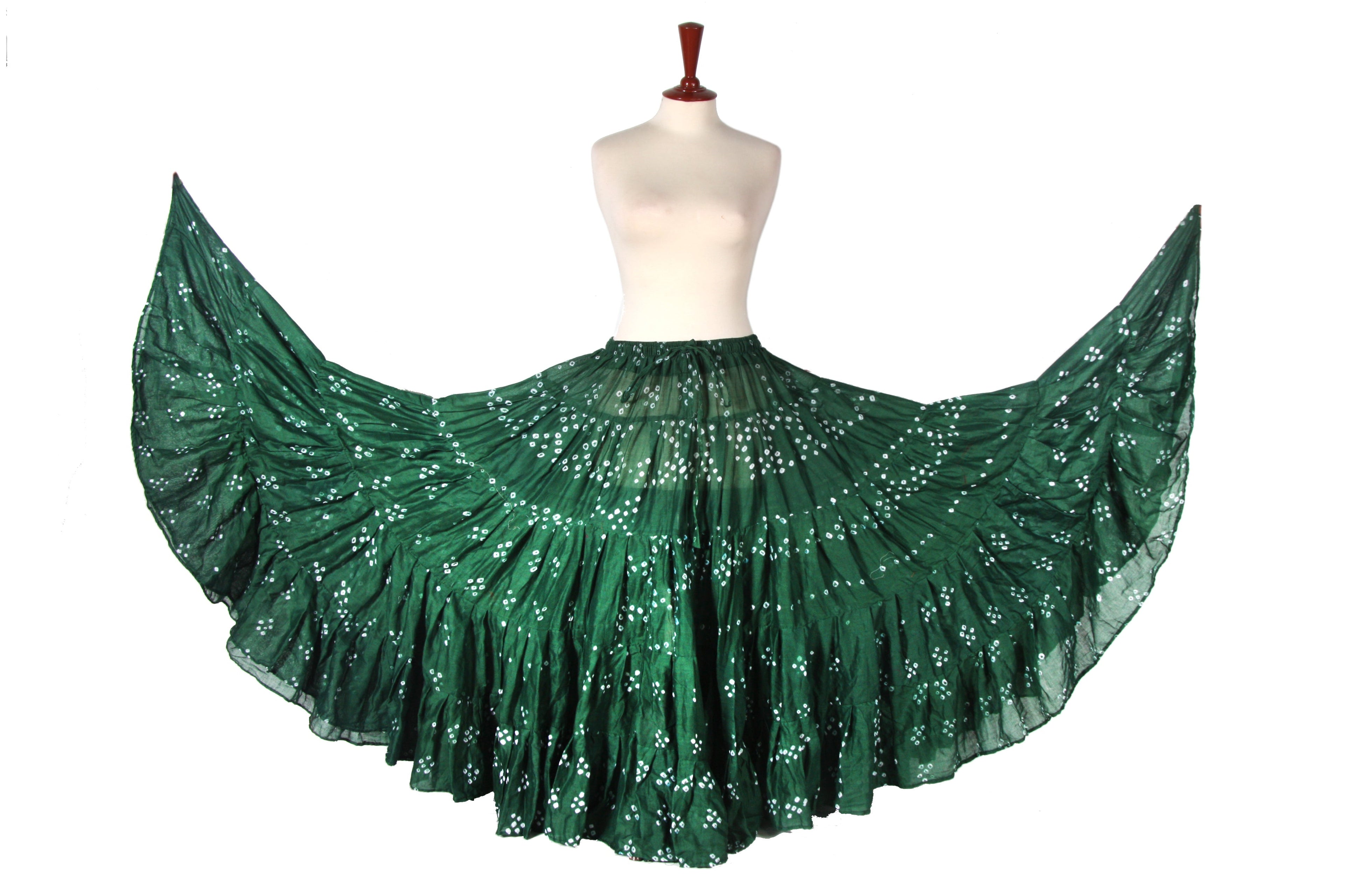 Jaipur white dot skirt green WLS