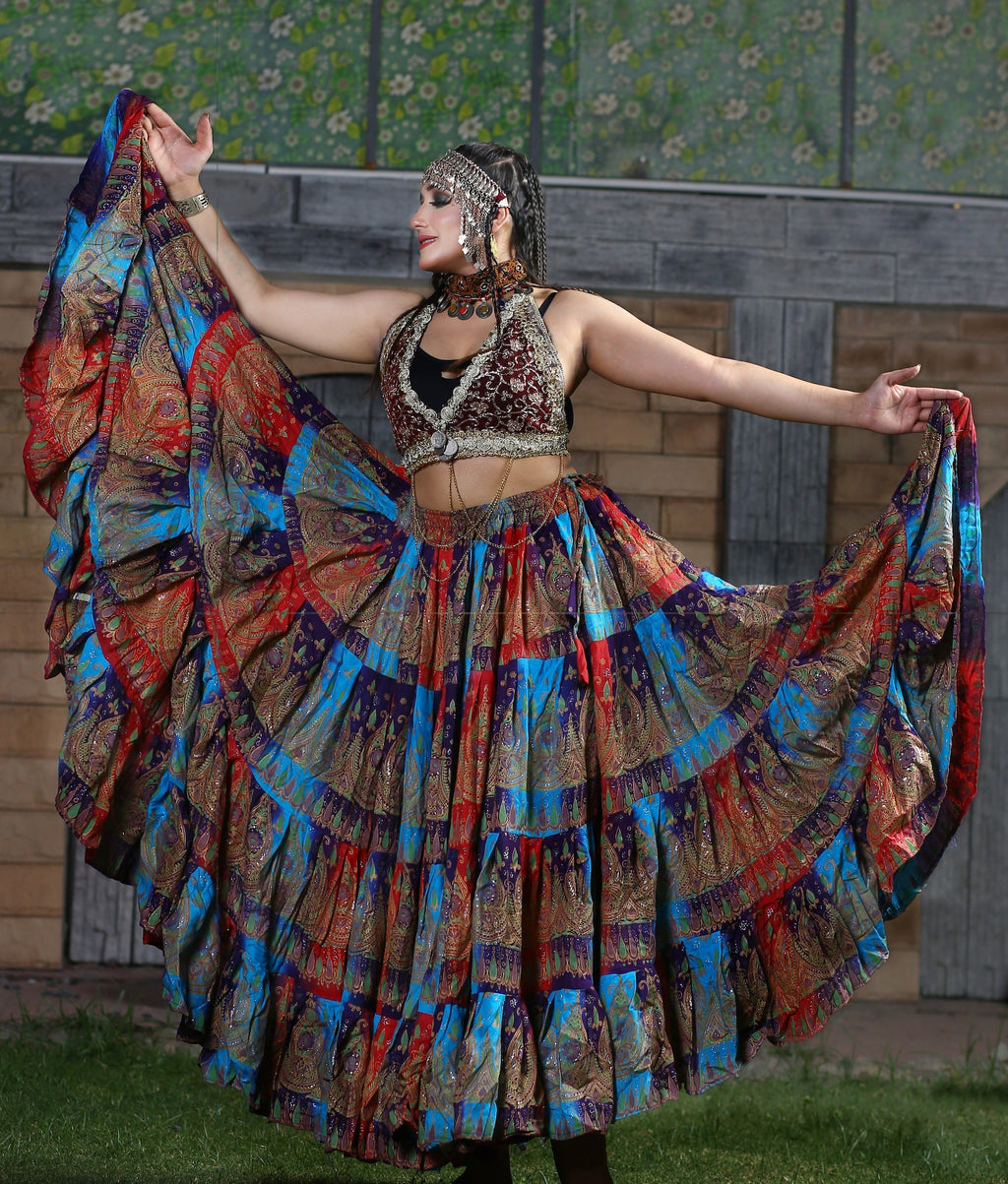Block print skirt tie dye Beauty 4 Border skirt multi WLS