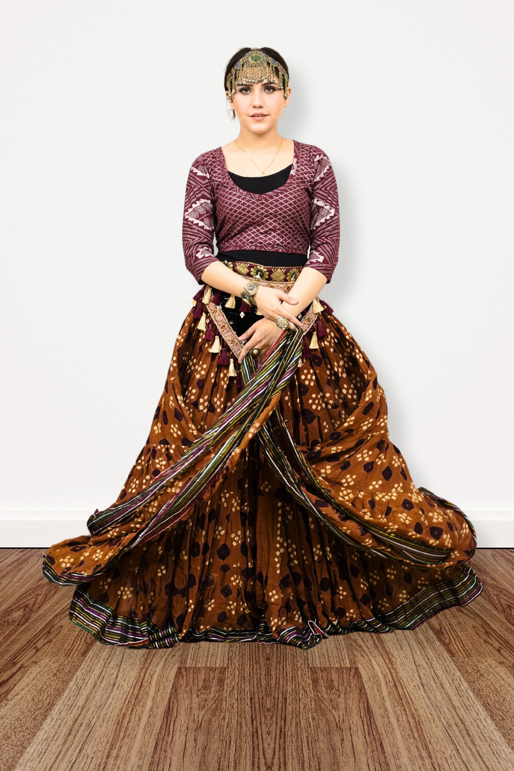 Block print Jaipur skirt sunset WLS