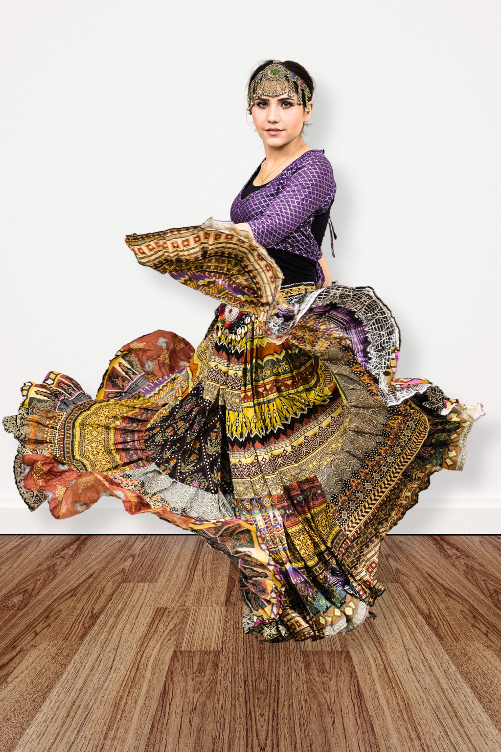 Digital print Patchwork skirt WLS