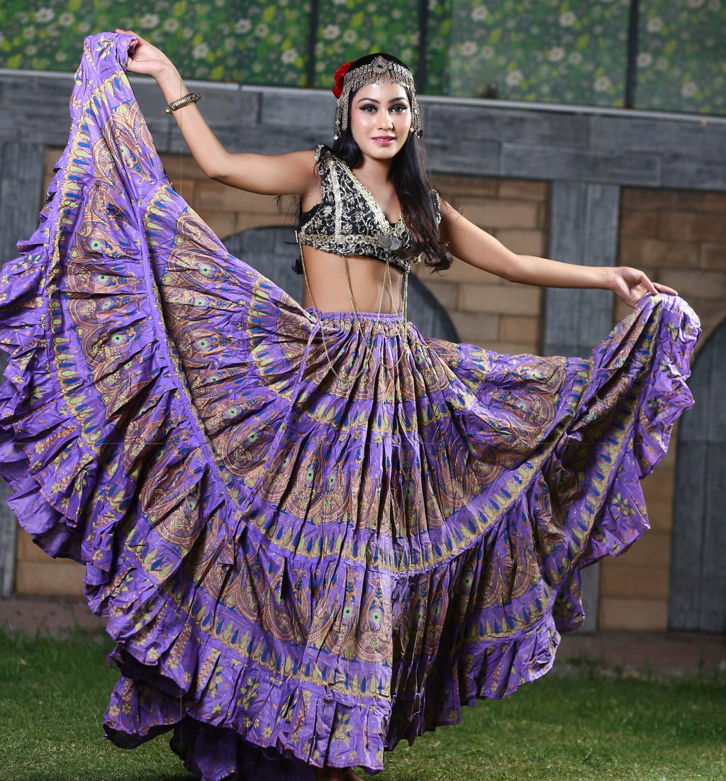 Block print skirt tie dye Beauty 4 Border skirt multi WLS