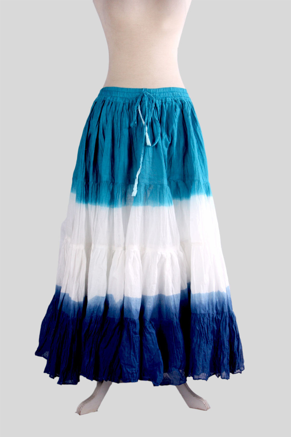3 tone skirt turqouise/white/blue