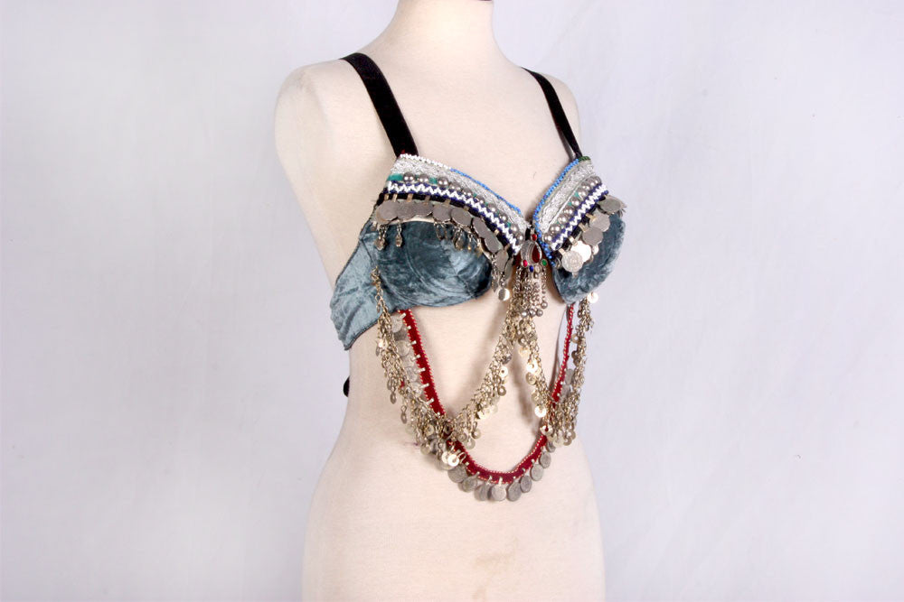 Double Drape Bra Belt Grey Taupe WS