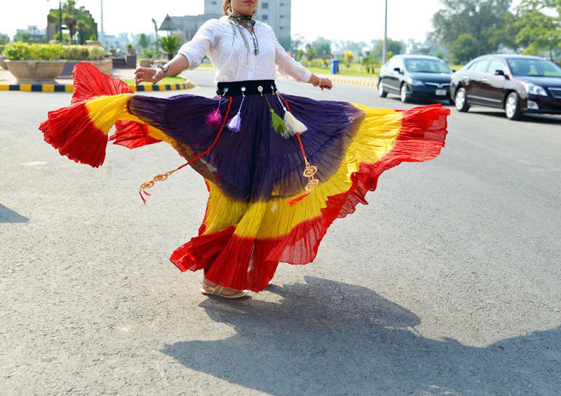 3 tone skirt purple/yellow/red WLS