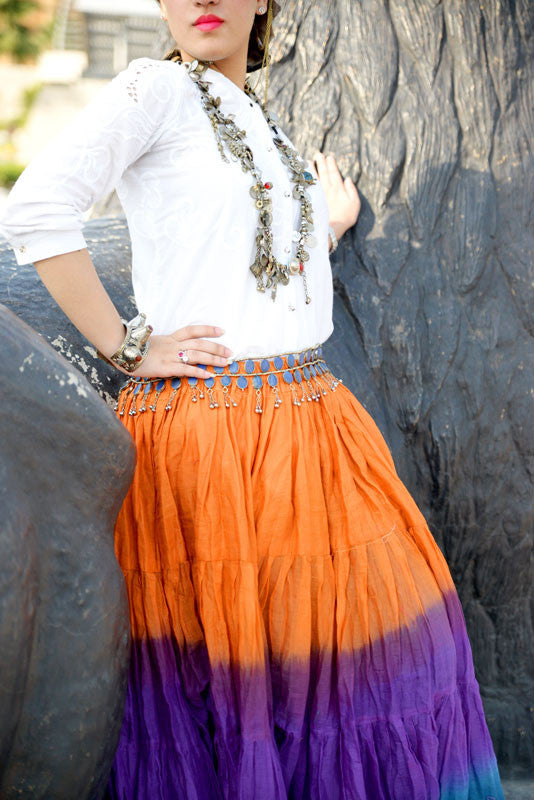 3 tone skirt orange/purple/blue WLS