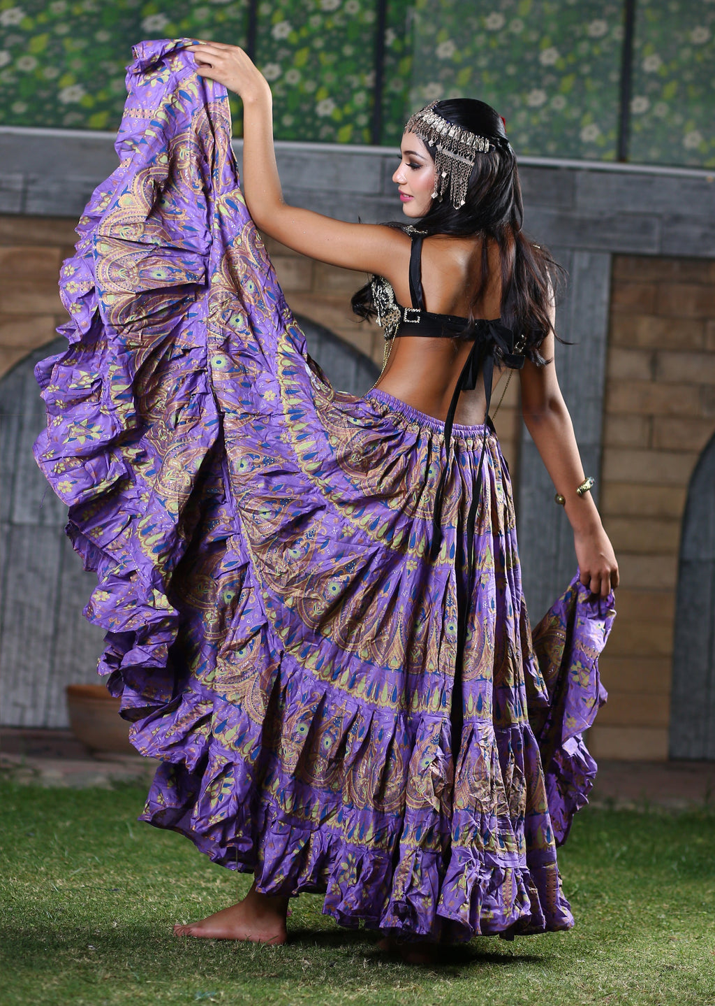 Block print skirt tie dye Beauty 4 Border skirt multi WLS