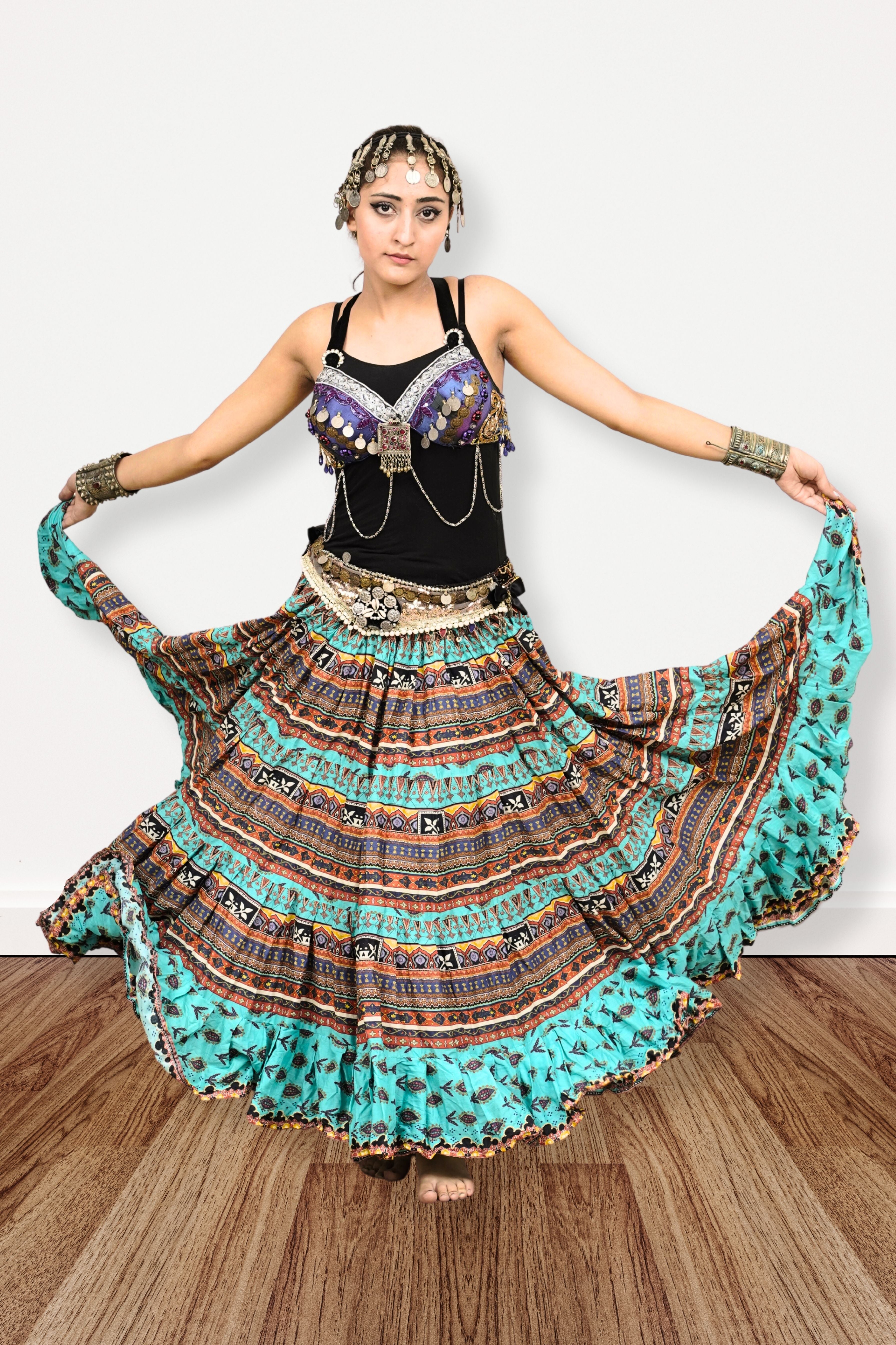 Digital print Skirt turqouise