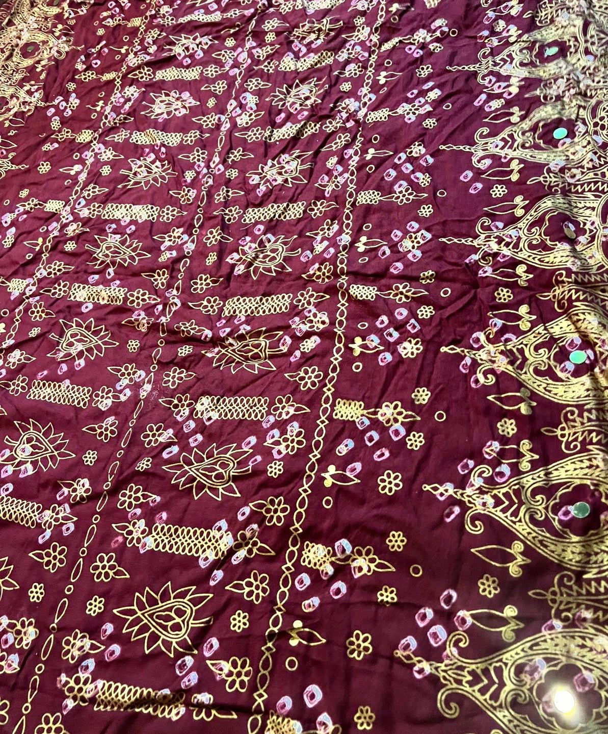 Block print skirt Jaipur Beauty 4 Border skirt with shiny trim