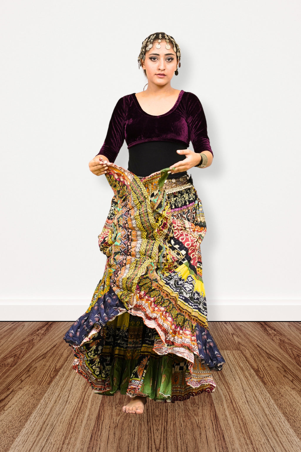 Digital print patchwork Skirt WLS