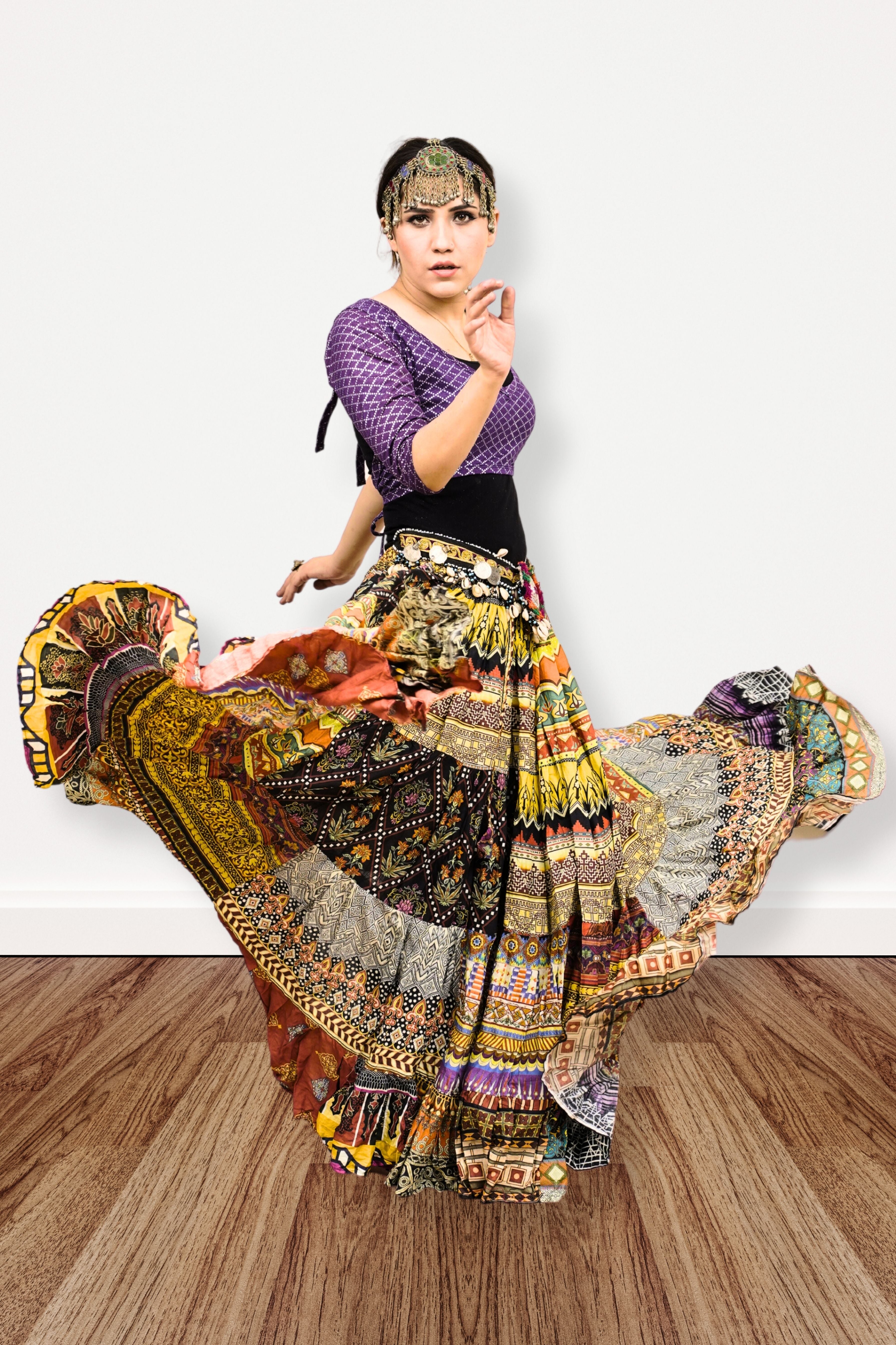 Digital print Patchwork skirt