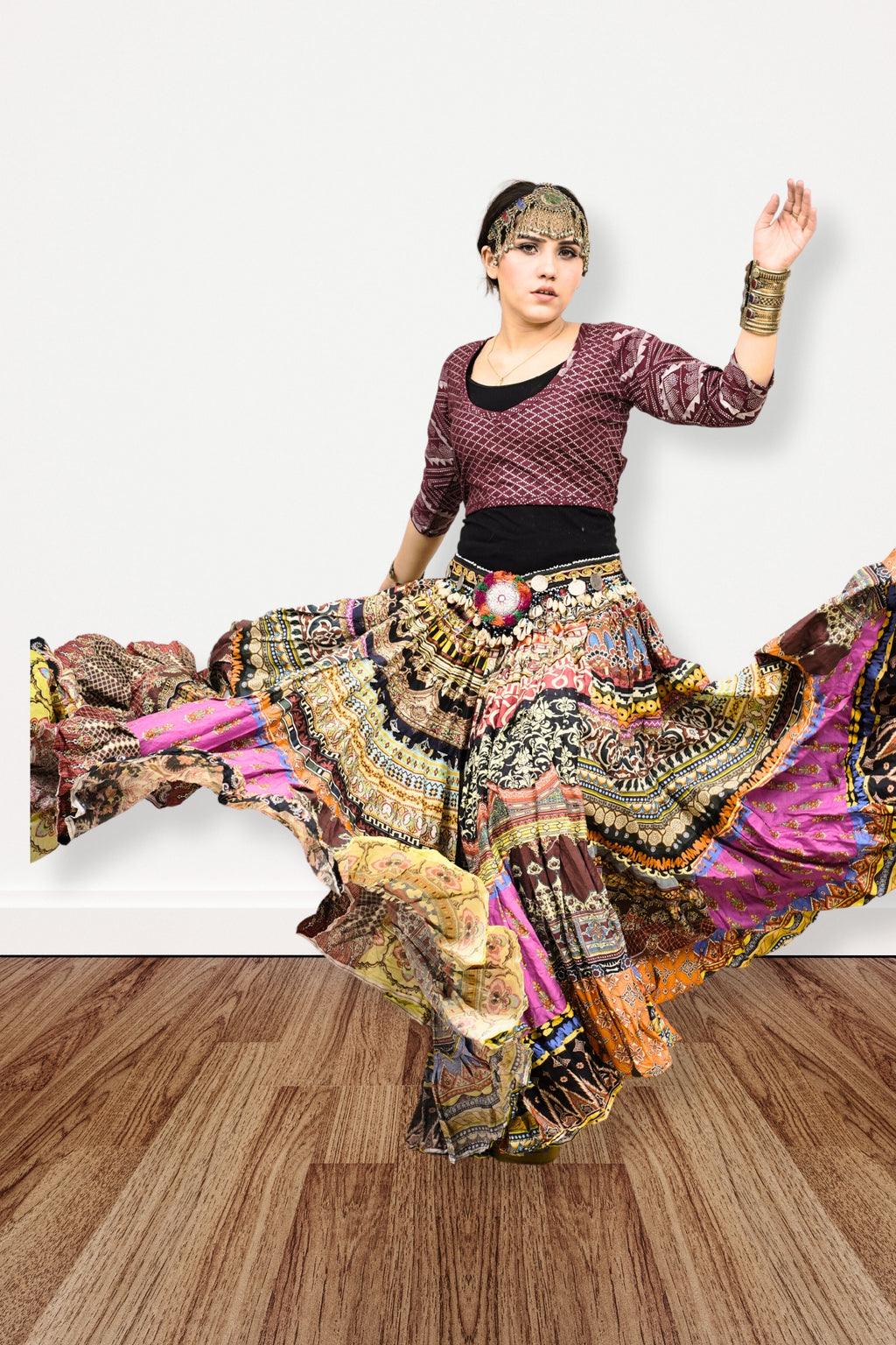 Digital print patchwork Skirt