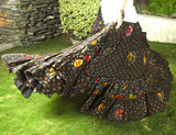 Block print Jaipur multi dot skirt black