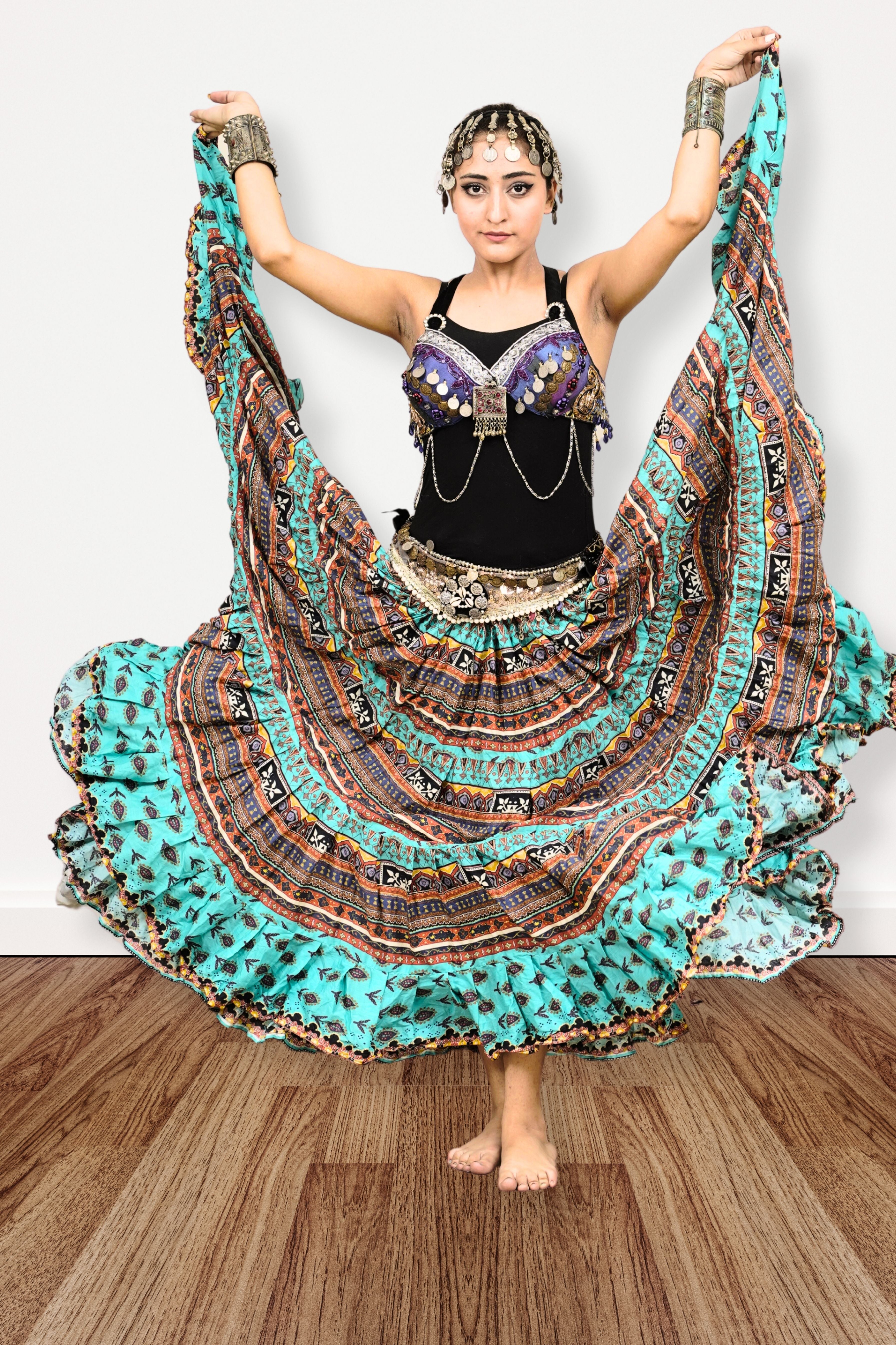 Digital print Skirt turqouise