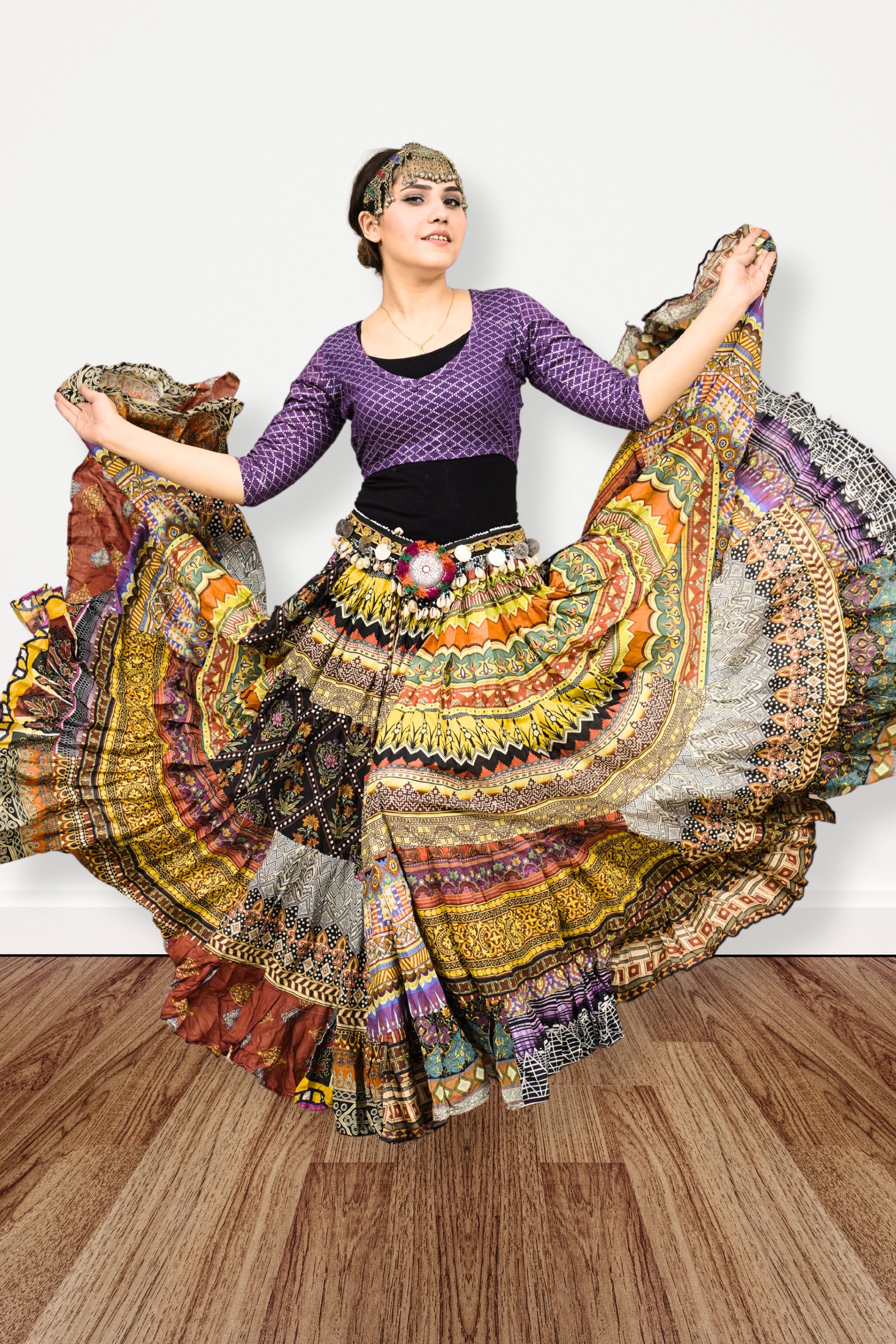 Digital print Patchwork skirt