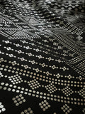 Block print Assuit pattern skirt black/silver foil printing