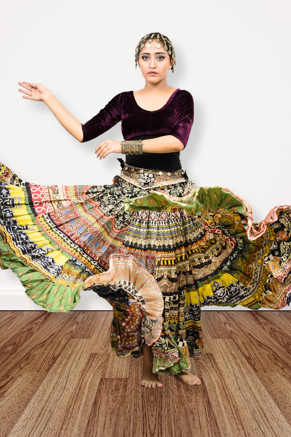 Digital print patchwork Skirt WLS