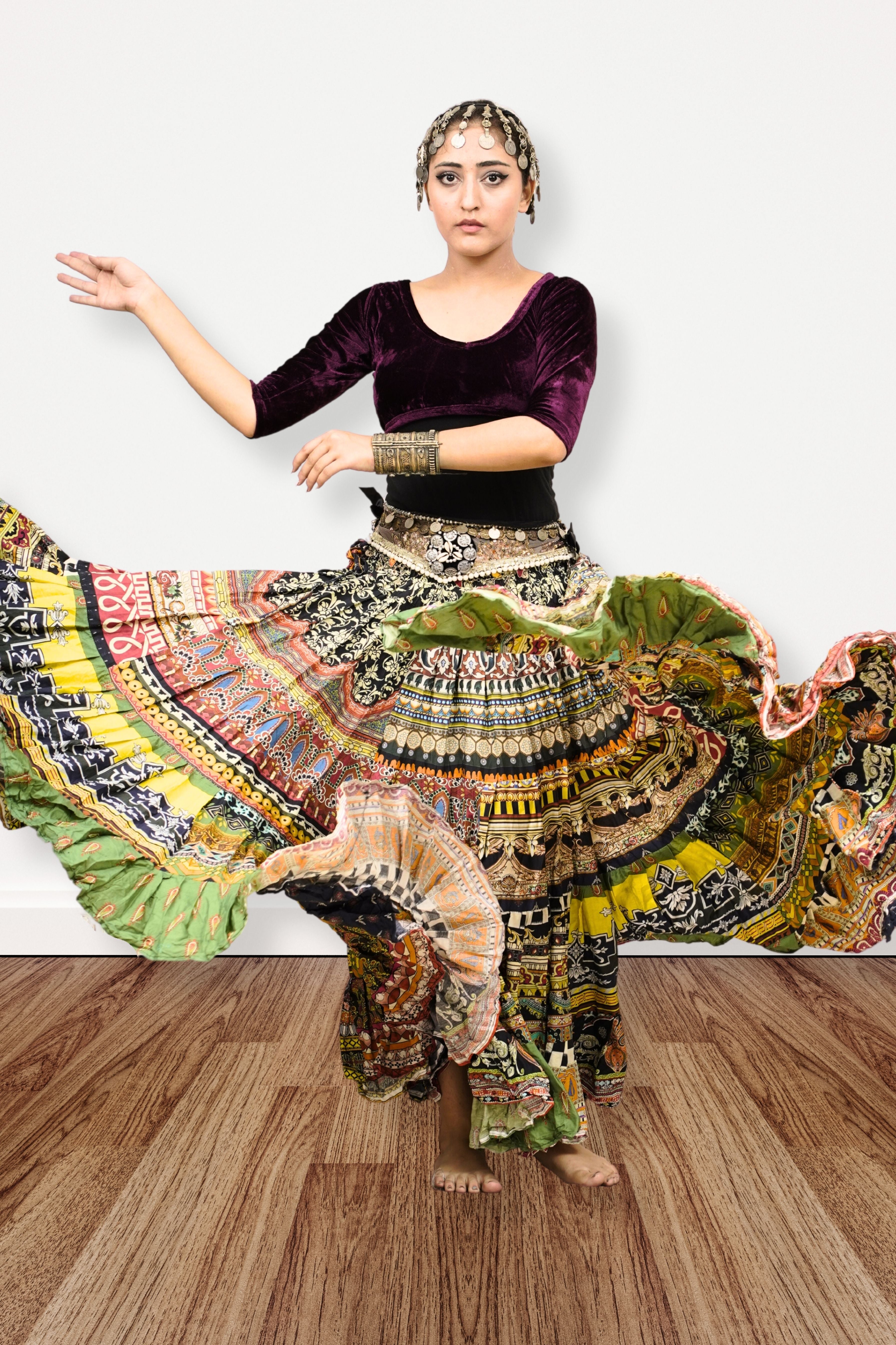 Digital print patchwork Skirt WLS