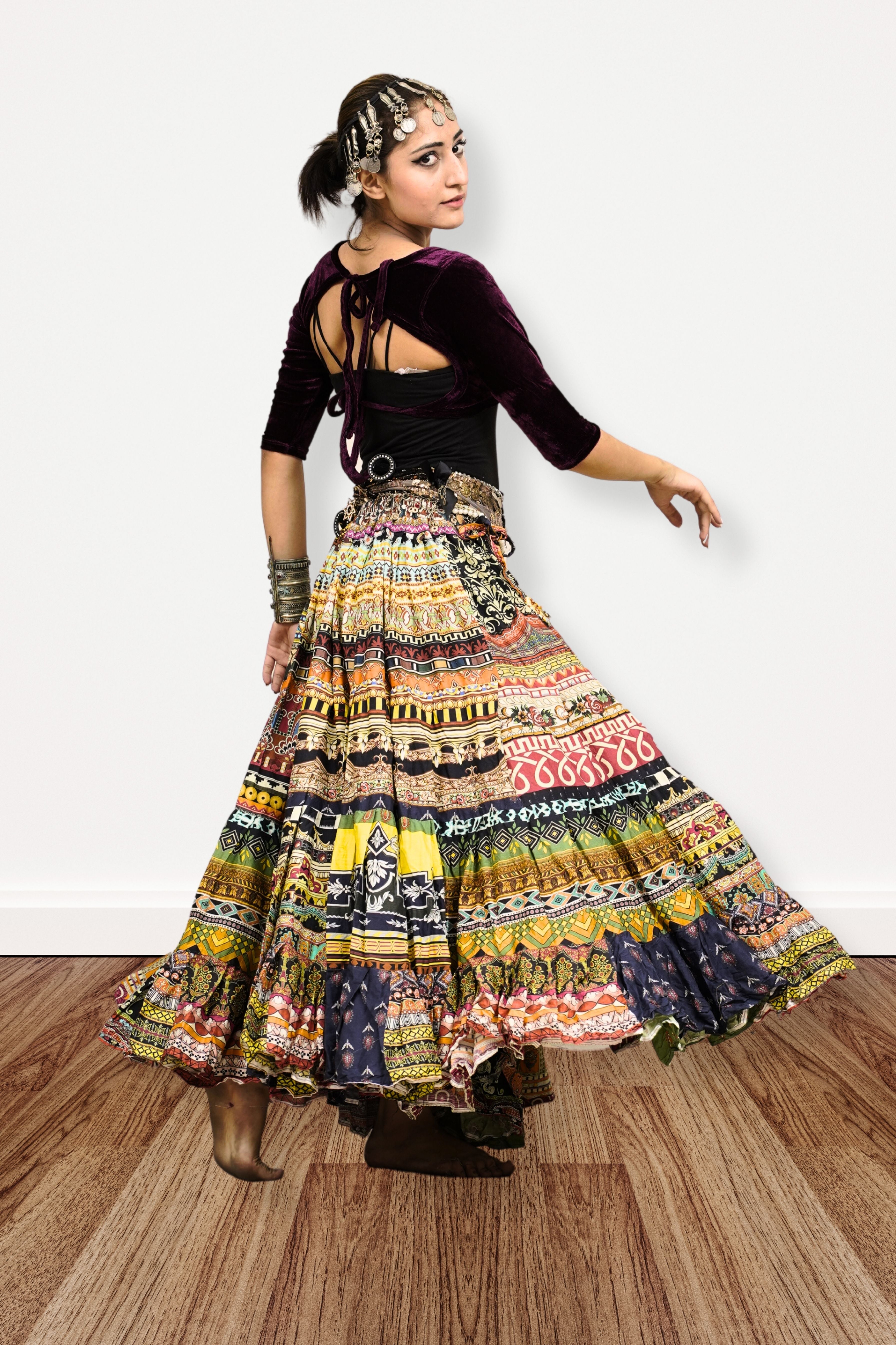 Digital print patchwork Skirt