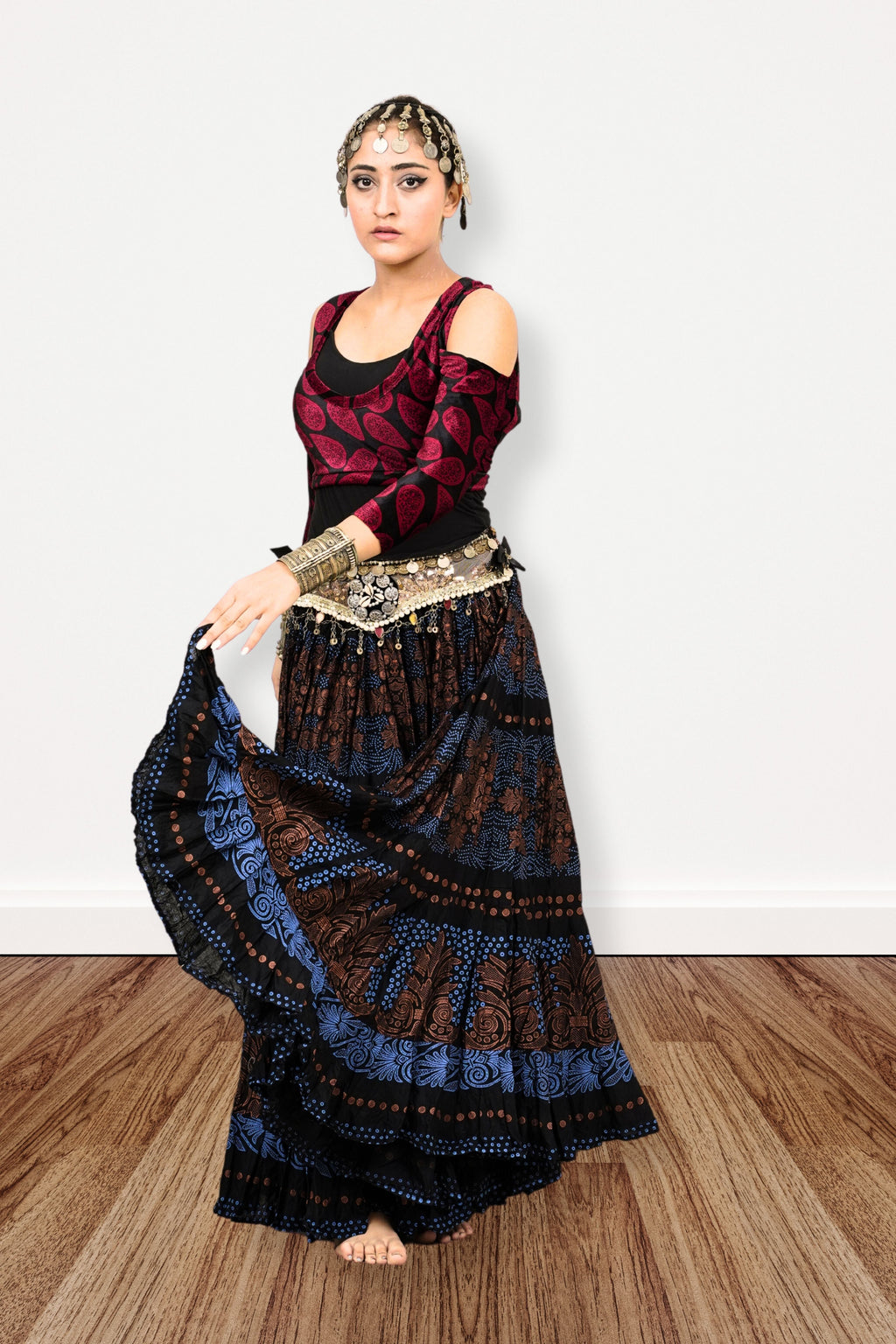 Block print skirt Barock Blue WLS