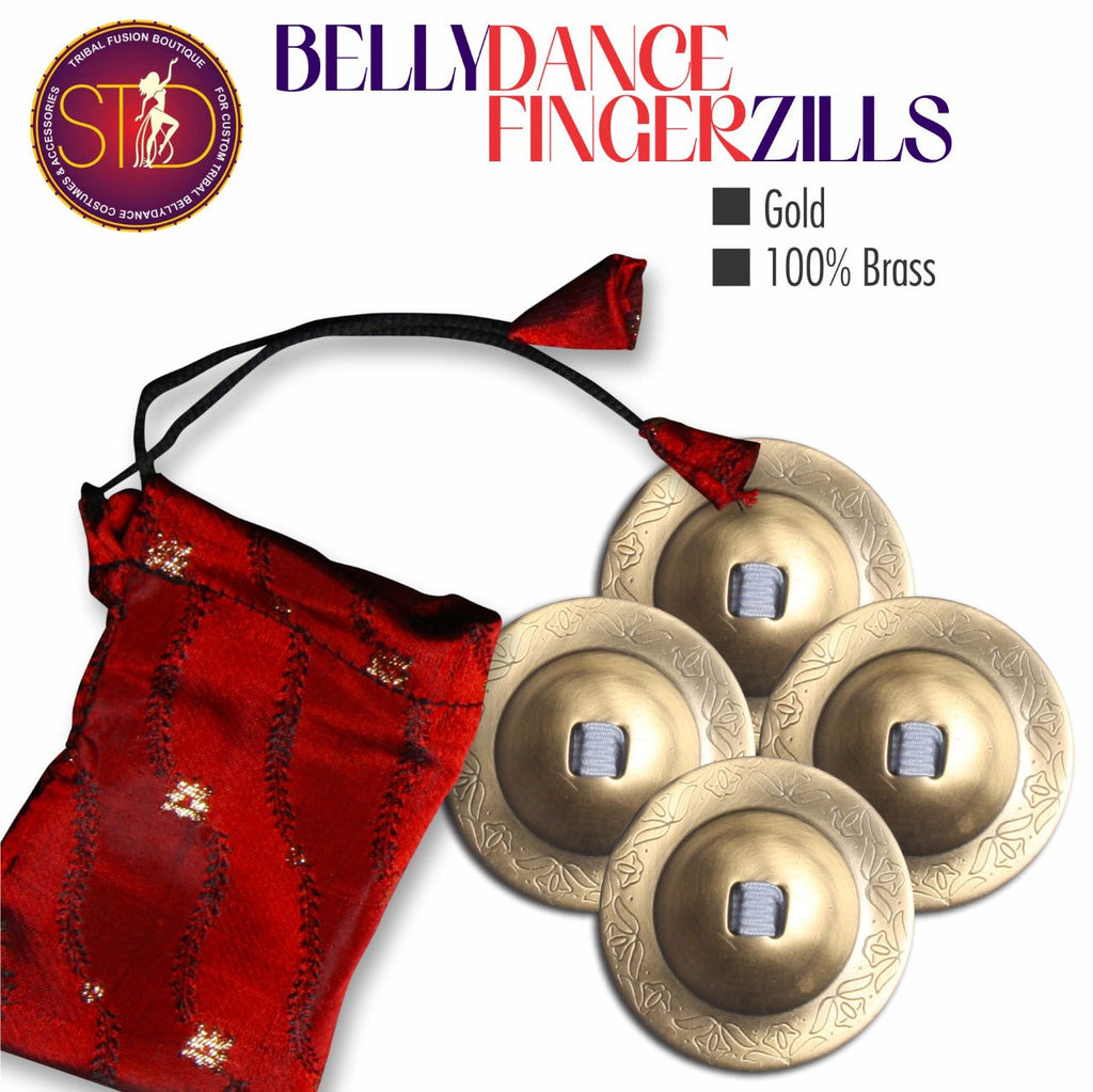 Finger Cymbals / Zills Gold finish 100% Brass 4 pcs Set