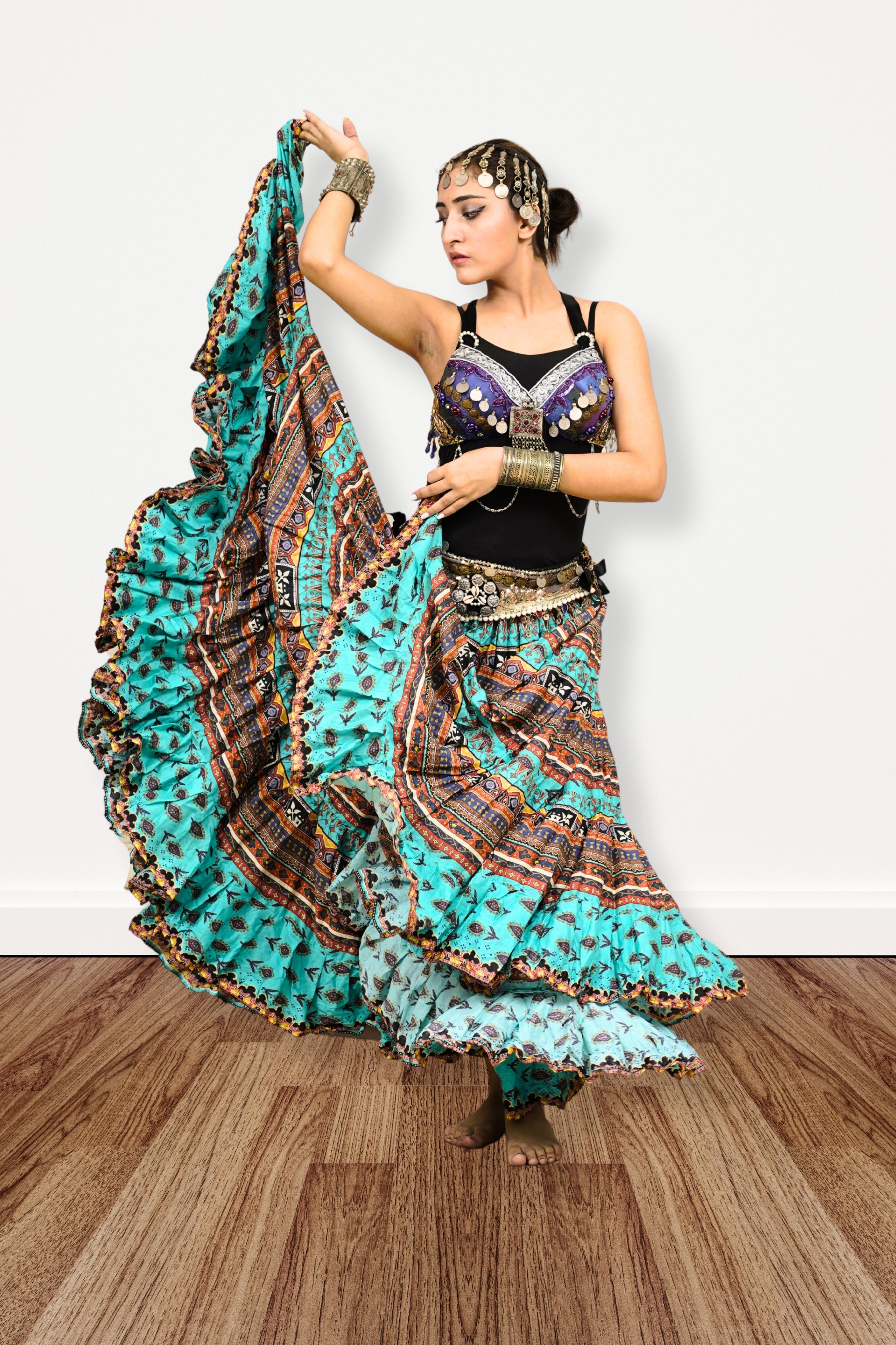 Digital print Skirt turqouise WLS