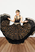 Black embroidery skirt