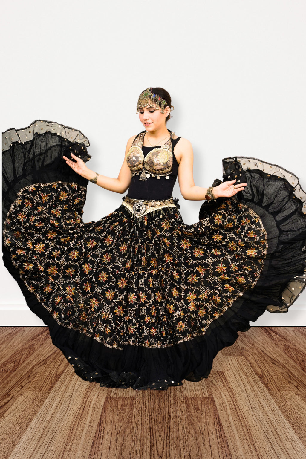 Black embroidery skirt WLS