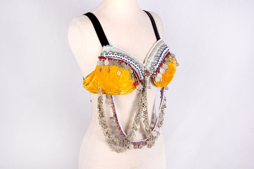 Double Drape Bra Belt Yellow WS