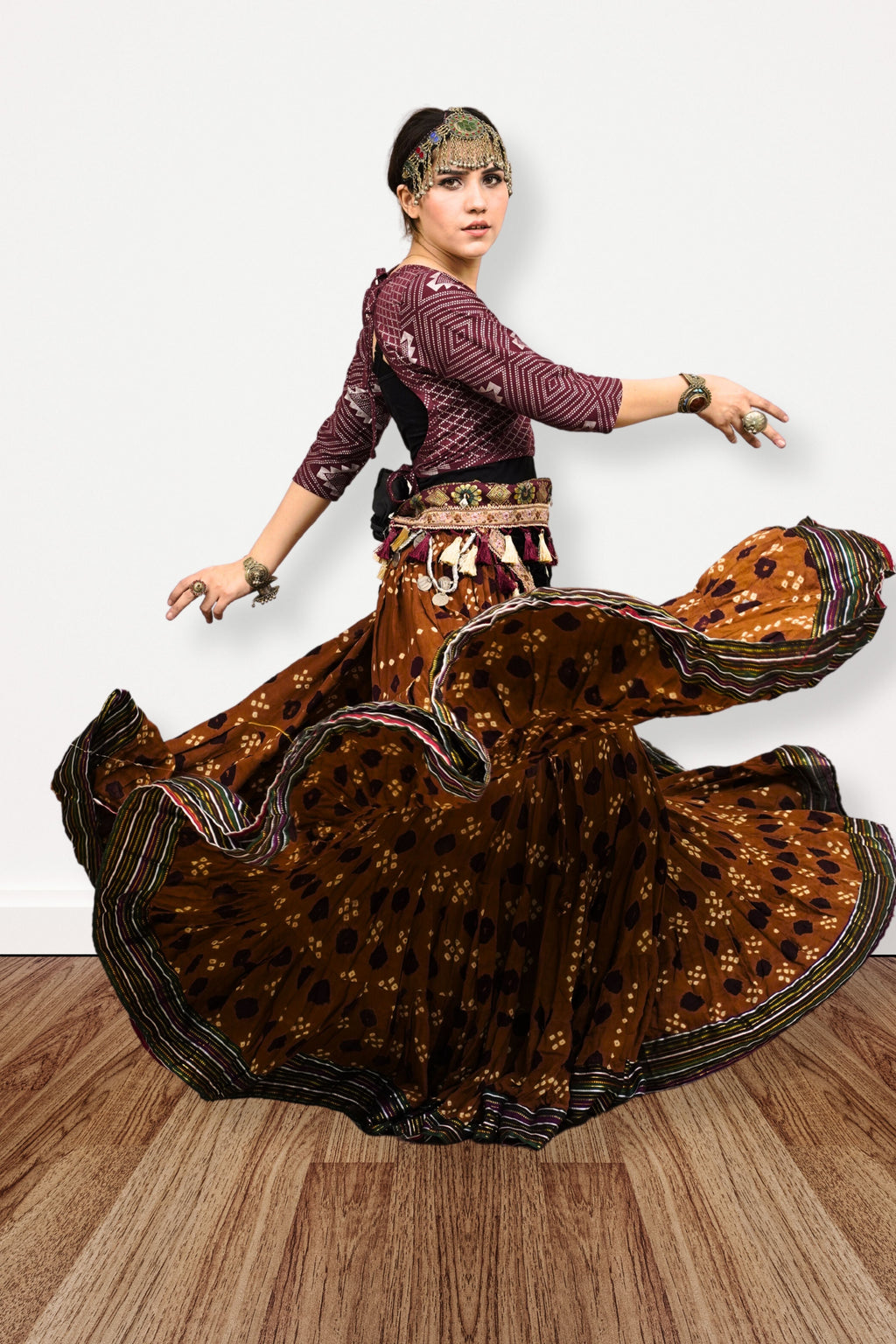 Block print Jaipur skirt sunset WLS