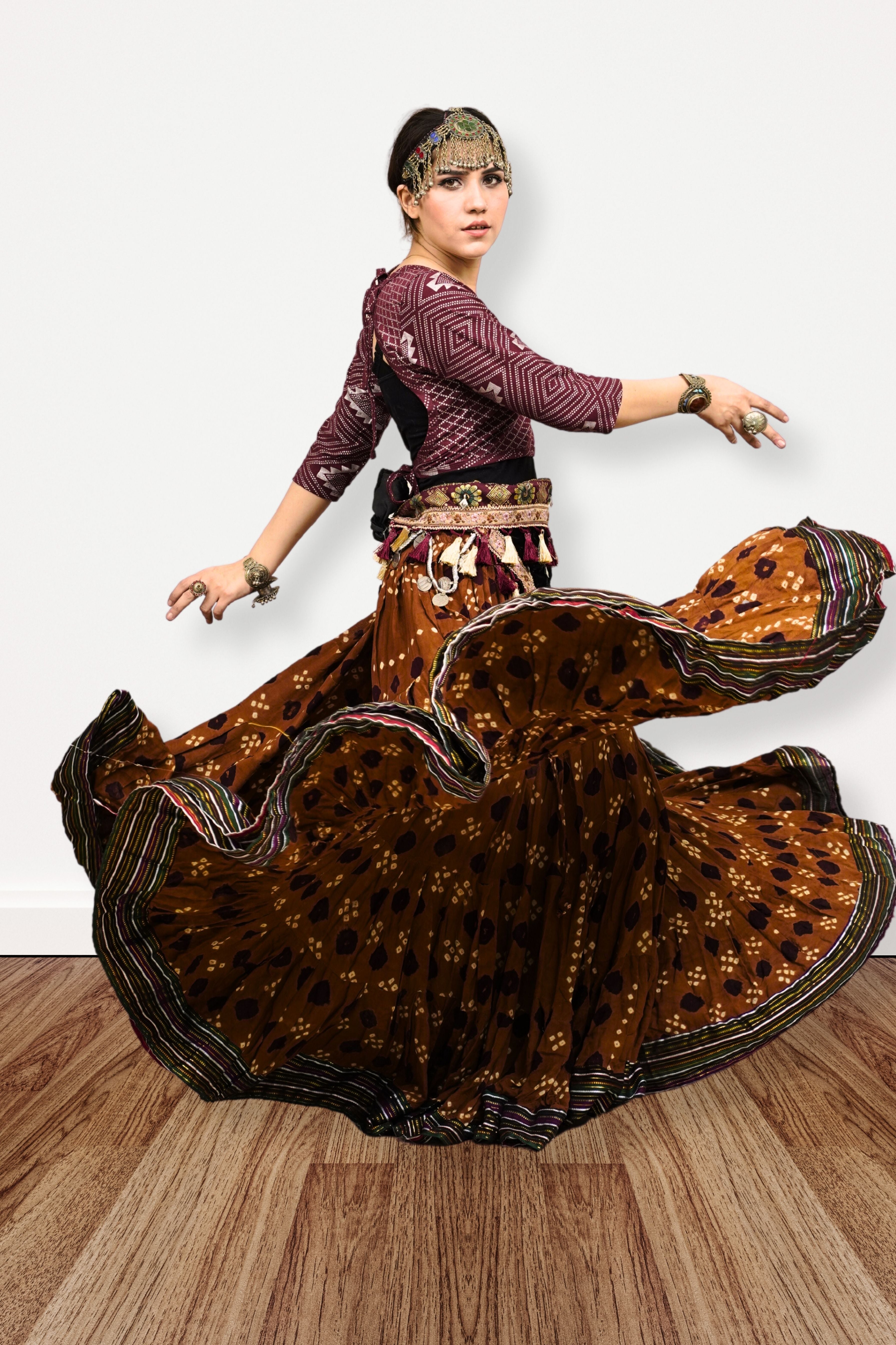 Block print Jaipur skirt sunset WLS