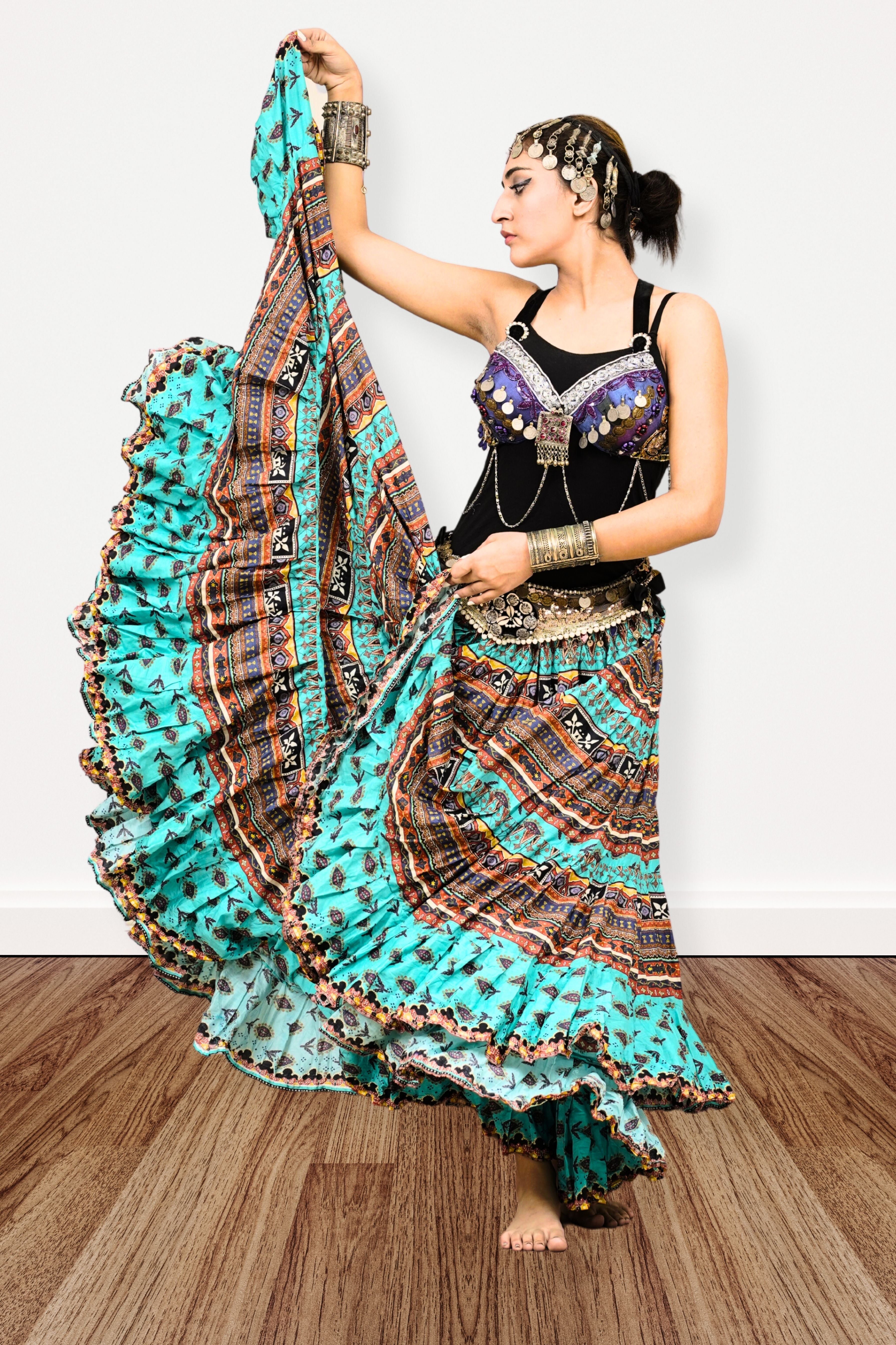 Digital print Skirt turqouise