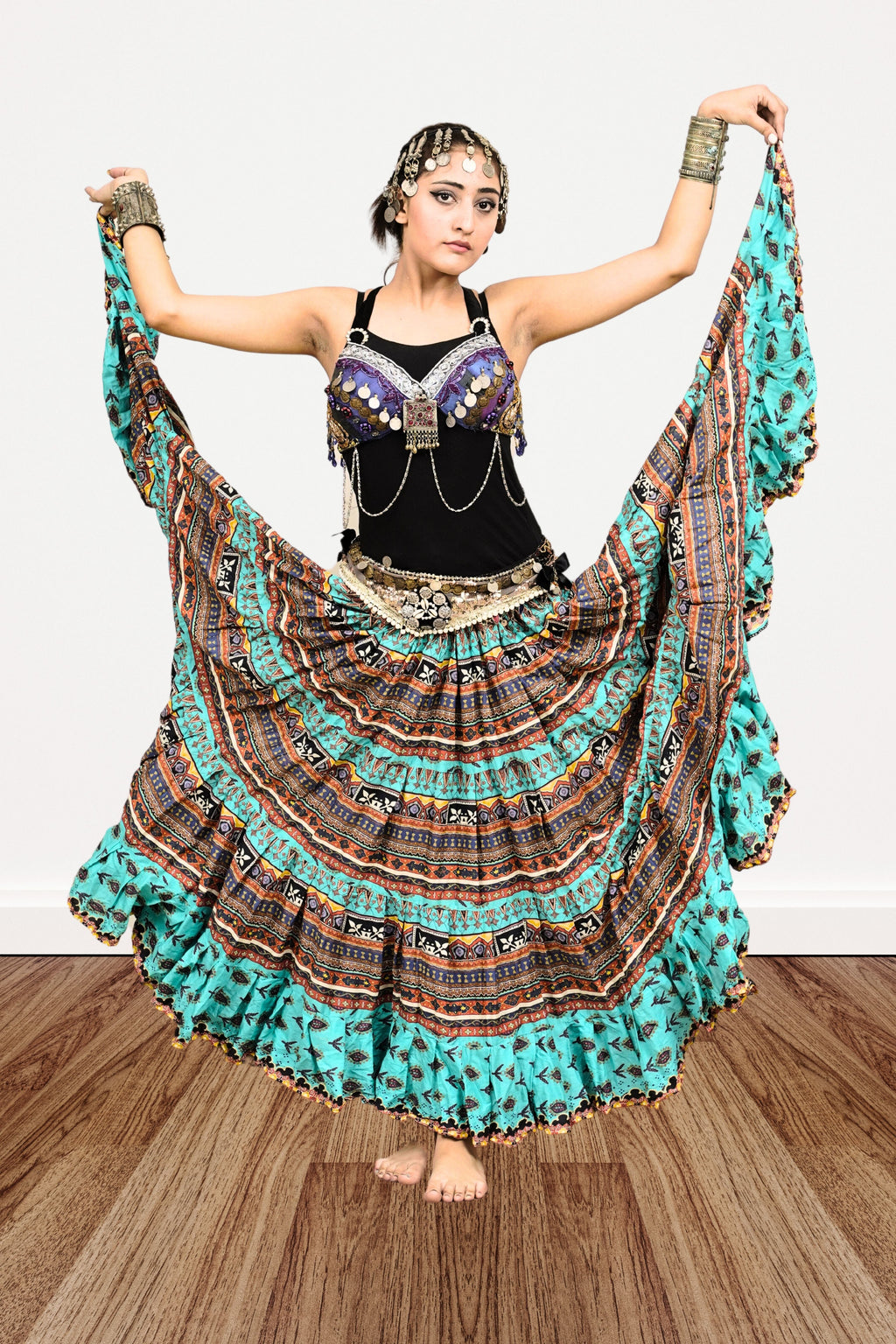 Digital print Skirt turqouise