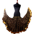 Block print Assuit pattern skirt black/gold with shiny gold border WLS