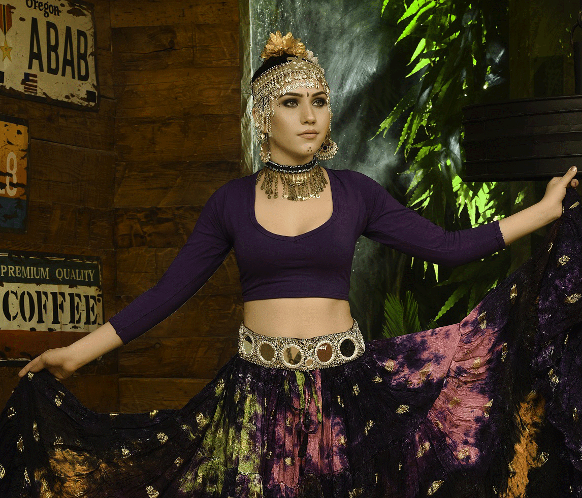 Purple Cotton Lycra Choli