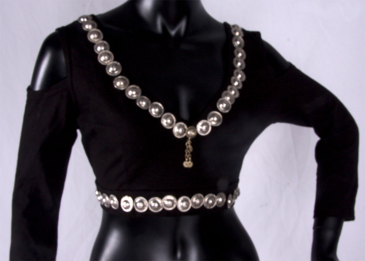 Drop shoulder Cotton lycra Choli BLack & Burgundy