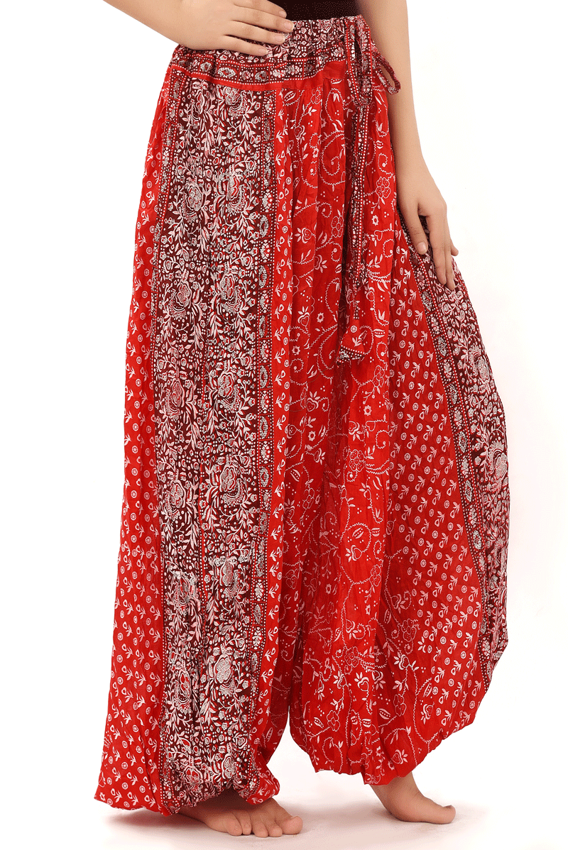 Jodha Maharani Bloomer 100% Cotton red orange