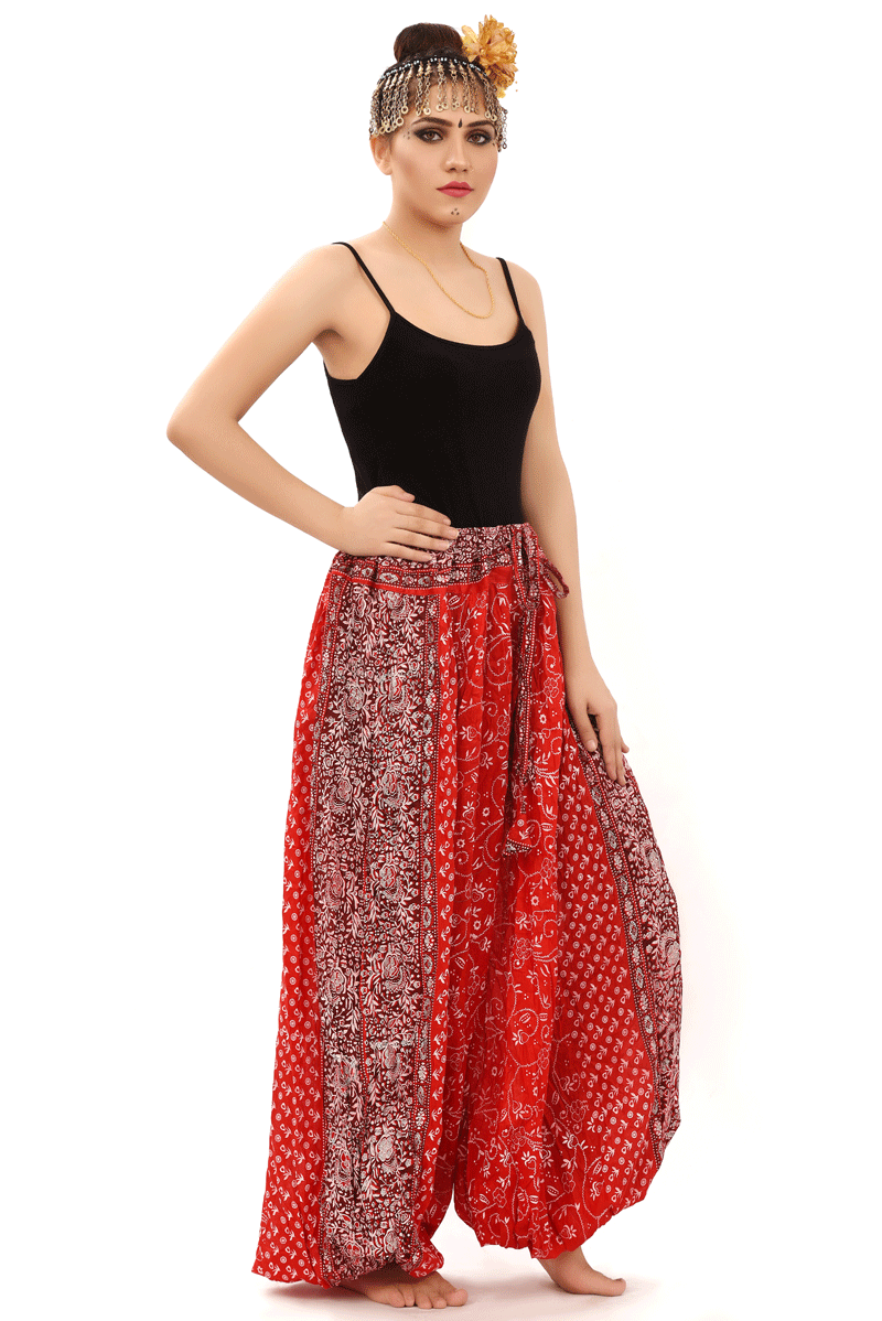 Jodha Maharani Bloomer 100% Cotton red orange