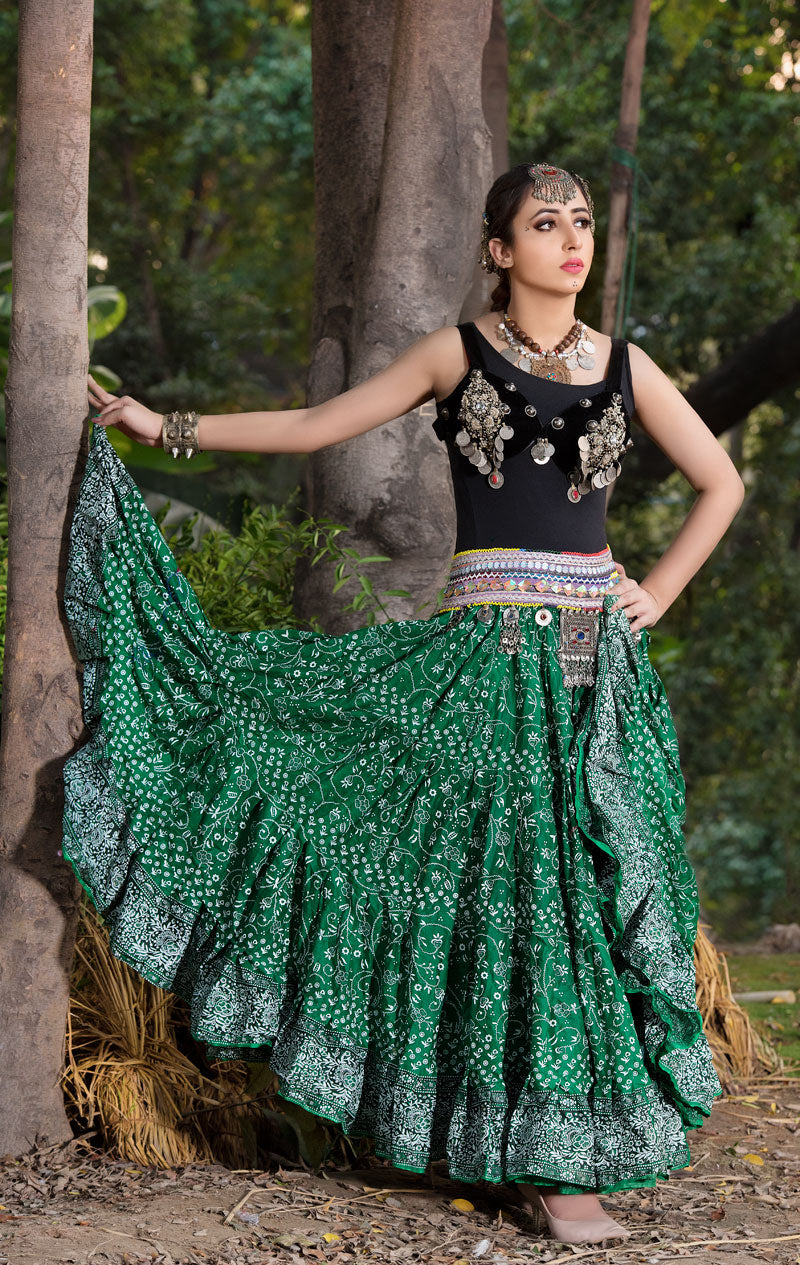 Jodha Maharani Skirt green WLS