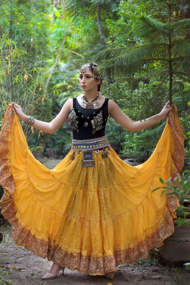 Jodha Maharani Skirt Yellow WLS