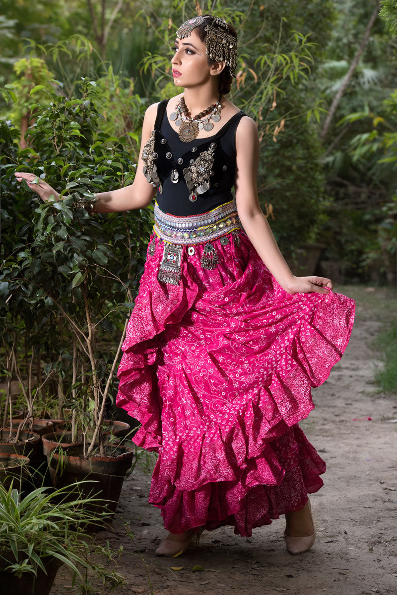 Jodha Maharani Skirt bright Pink