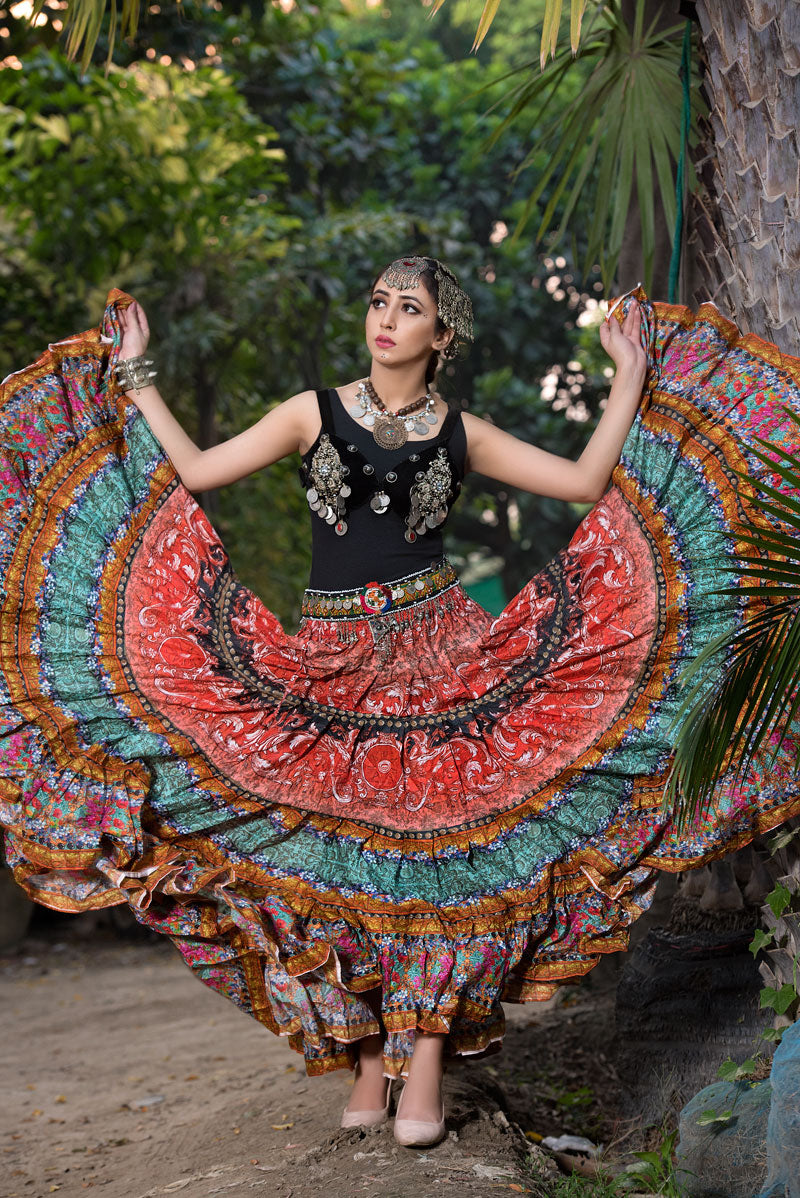 Digital print skirt vulcano WLS