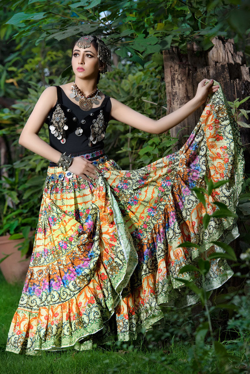 Digital print Skirt PISTACHIO WLS