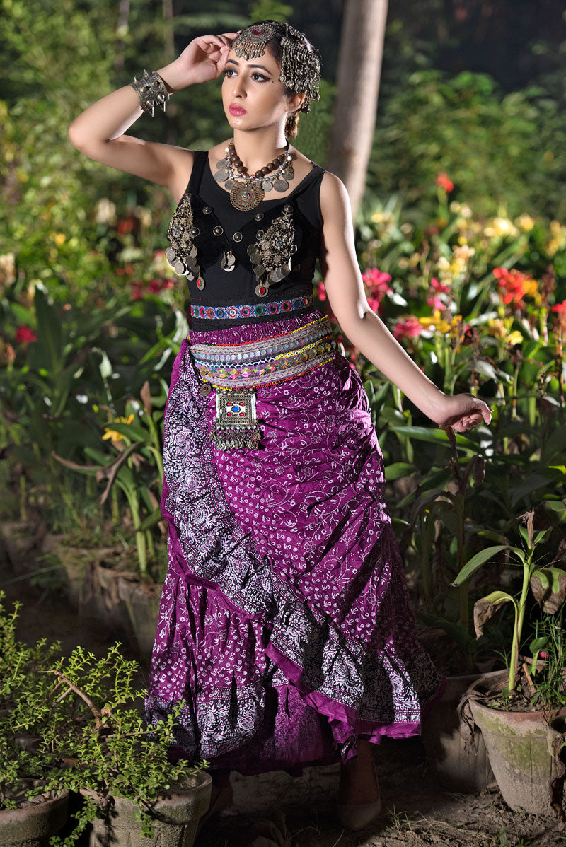 Jodha Maharani Skirt Purple WLS