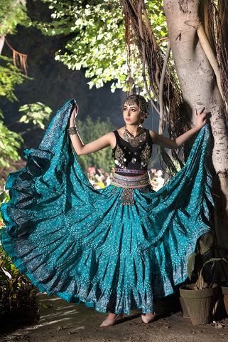 Jodha Maharani Skirt teal WS