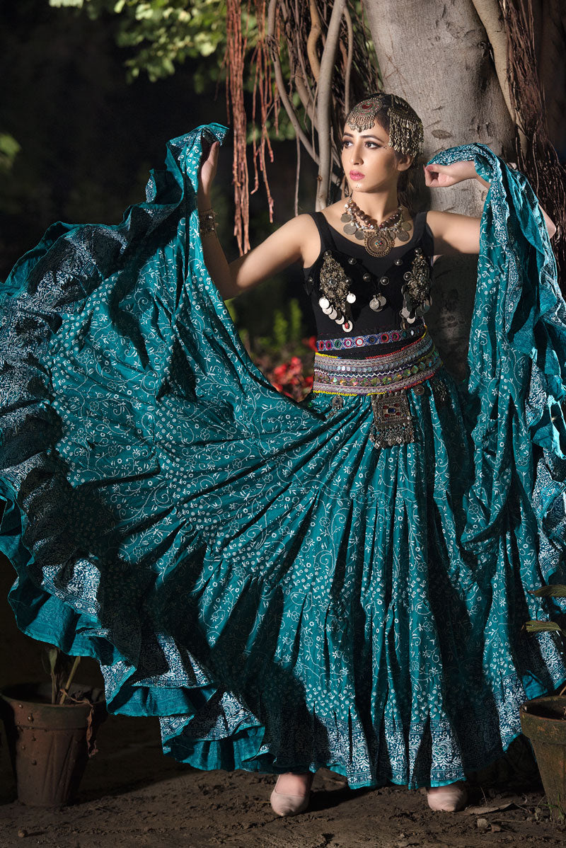 Jodha Maharani Skirt teal