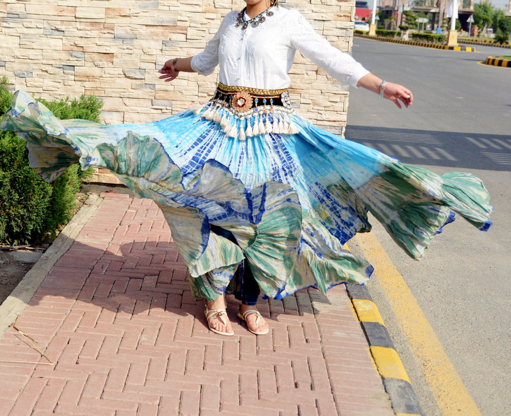 Tie n dye skirt turqouise/Blue WLS