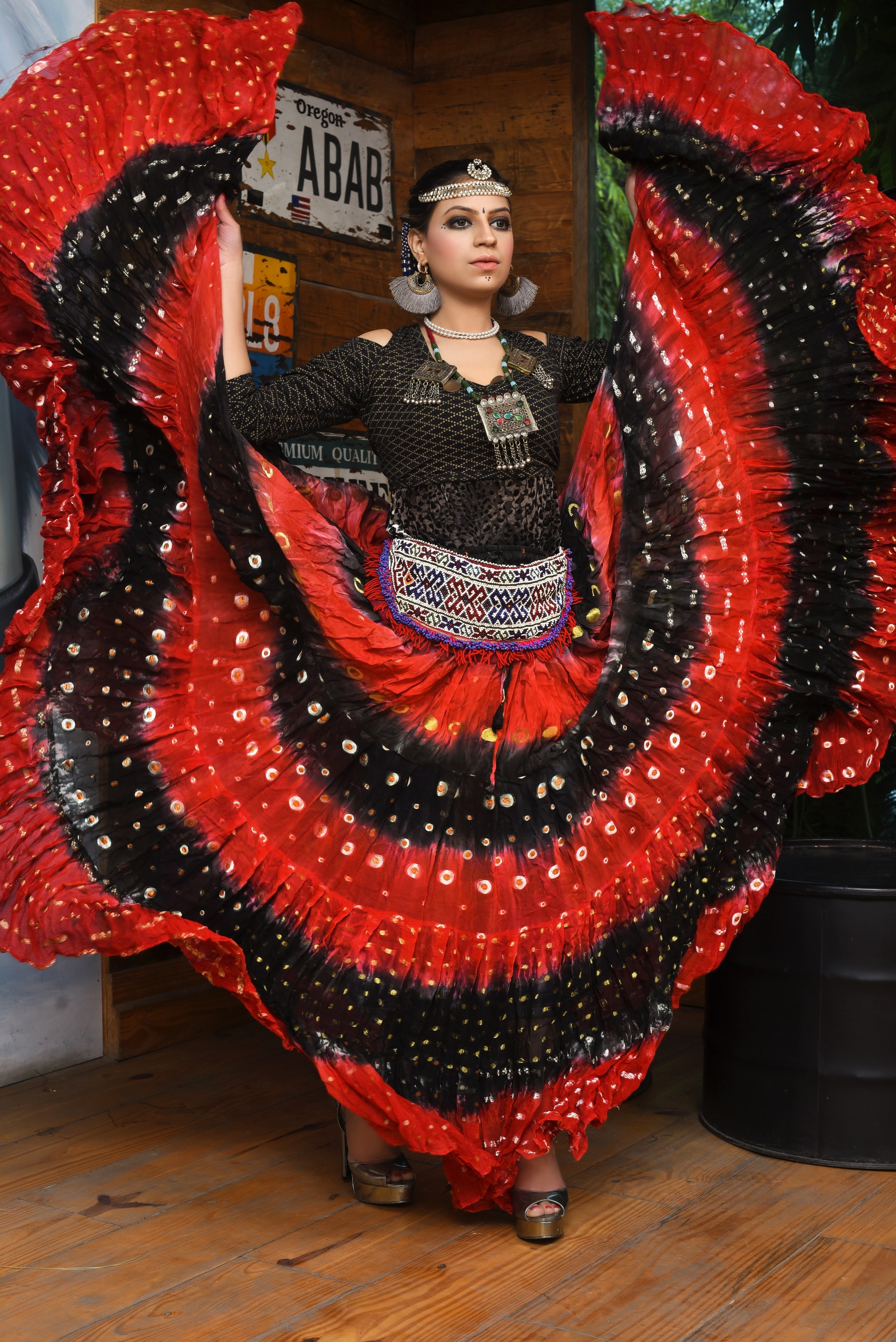 Senoritas skirt red black layers WLS